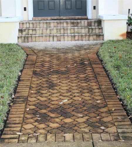 Rust Removal on Pavers Before