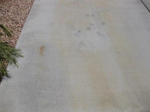 Battery Acid Stain on Concrete Before
