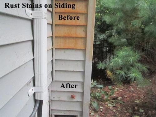 Rust Removal on Siding and Shutters